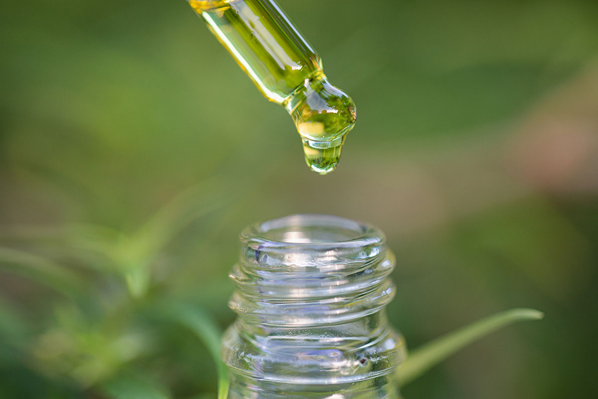 
Drops of hemp oil